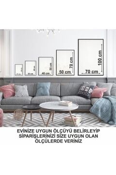 Dijital Baskılı Metal Çerçeveli Camlı Üçlü Dekoratif Tablo - Florea