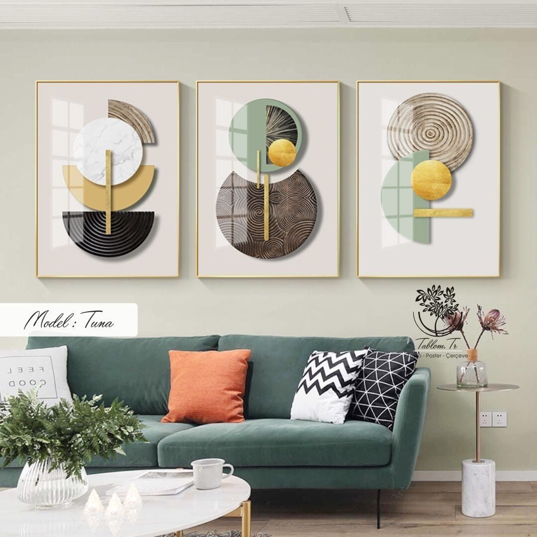 Tuna Üçlü Tablo Siyah - 30x40 CM