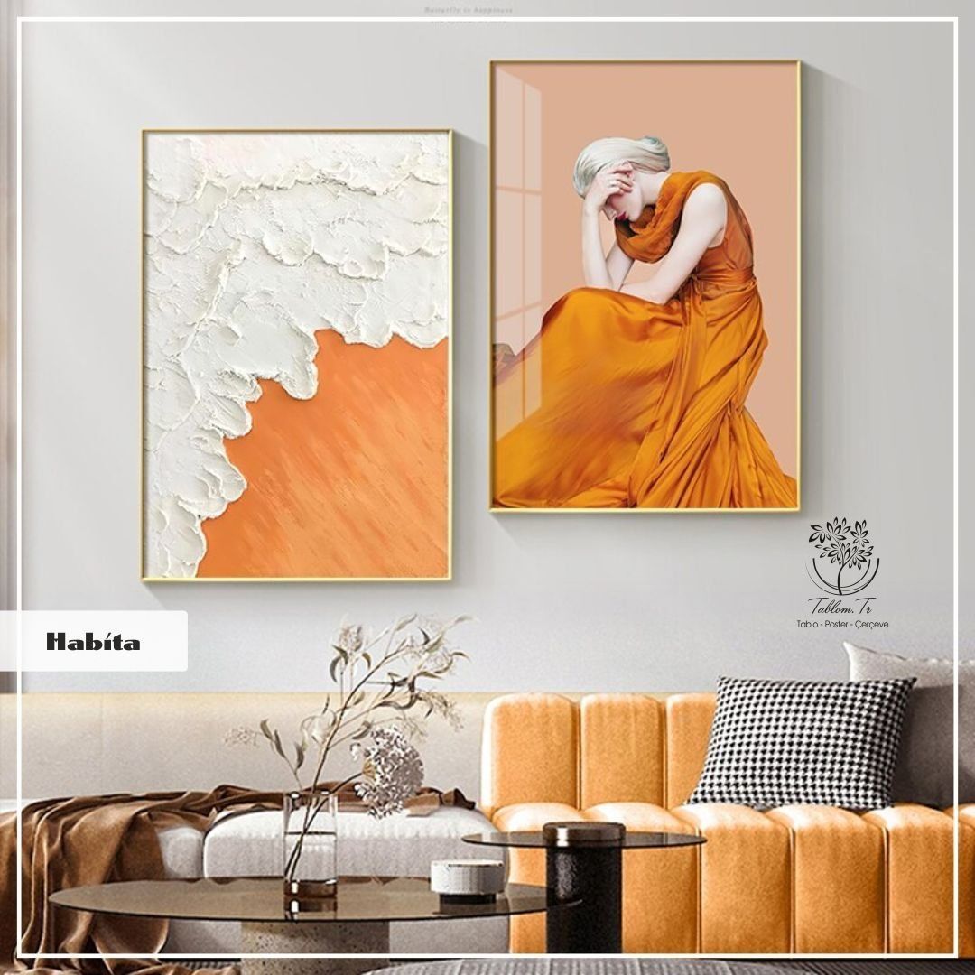 Habita İkili Set Tablo Gold - 50x70 CM