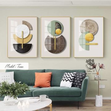 Tuna Üçlü Tablo Siyah - 50x70 CM