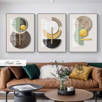 Tuna Üçlü Tablo Beyaz - 70x100 CM