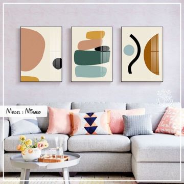 Minako Üçlü Tablo Siyah - 50x70 CM