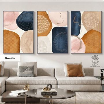 Gandia Üçlü Tablo Gold - 30x40 CM
