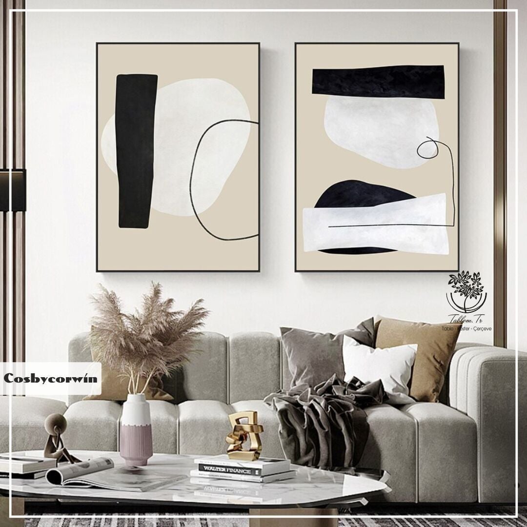 Cosbycorwin İkili Tablo Beyaz - 40x50 CM