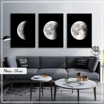 Sicret Üçlü Tablo Gold - 70x100 CM