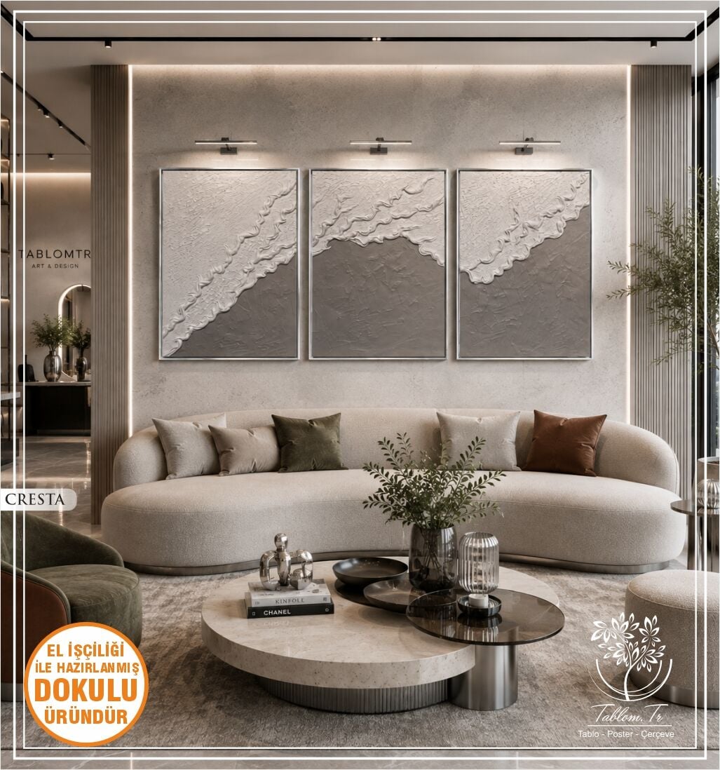 Cresta | El İşçiliği Dokulu Tablo Seti 50x70