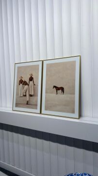 Dijital Baskılı Metal Çerçeveli Camlı İkili Dekoratif Tablo - Sahara