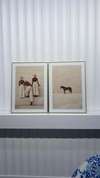 Dijital Baskılı Metal Çerçeveli Camlı İkili Dekoratif Tablo - Sahara