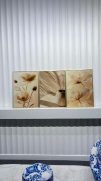 Dijital Baskılı Metal Çerçeveli Camlı Üçlü Dekoratif Tablo - Livora