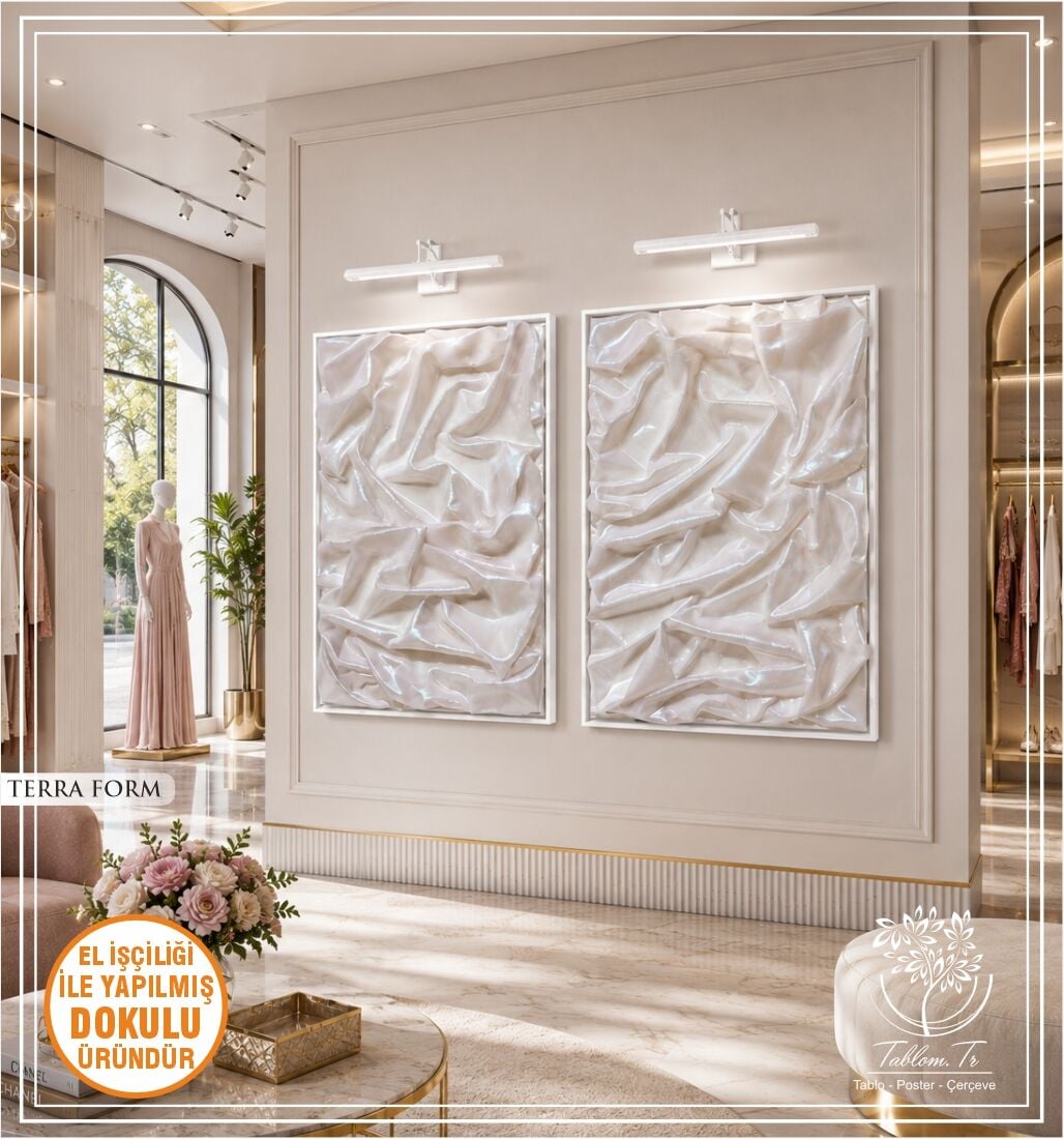 Metal Çerçeveli 3 Boyutlu Dokulu İkili Tablo - Terra Form