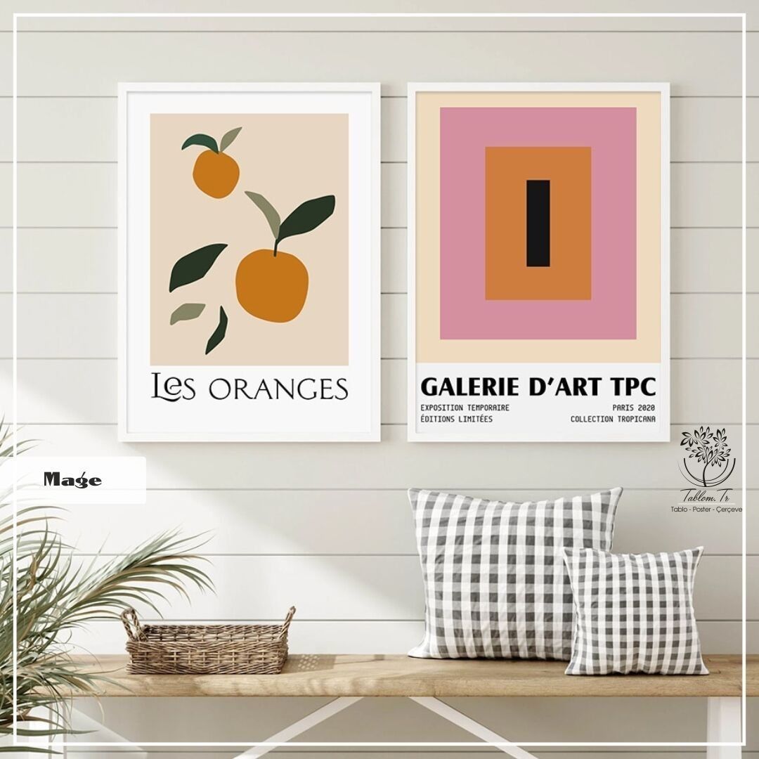 Mage2 İkili Set Tablo Gümüş - 30x40 CM