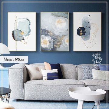 Mirava Üçlü Tablo Beyaz - 50x70 CM