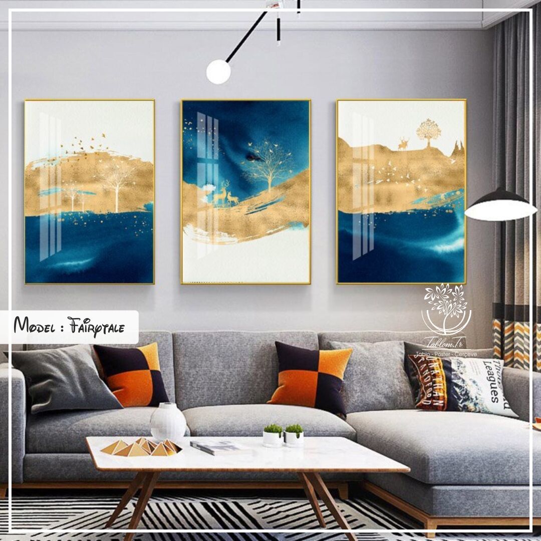 Fairytale Üçlü Tablo Beyaz - 40x50 CM