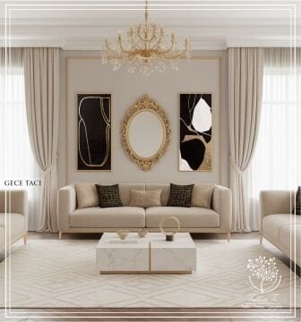 Dijital Baskılı Metal Çerçeveli Camlı İkili Dekoratif Tablo-Gece Tacı