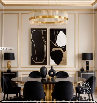 Dijital Baskılı Metal Çerçeveli Camlı İkili Dekoratif Tablo-Gece Tacı