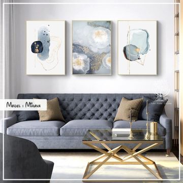 Mirava Üçlü Tablo Siyah - 70x100 CM