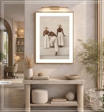 Dijital Baskılı Metal Çerçeveli Camlı Tekli Tablo - Sahara