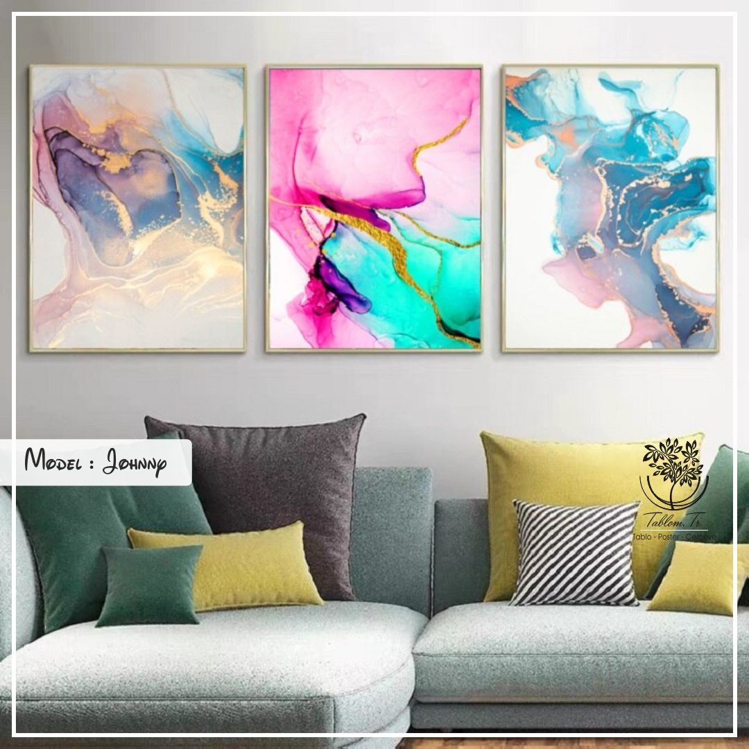 Johnny Üçlü Tablo Siyah - 40x50 CM