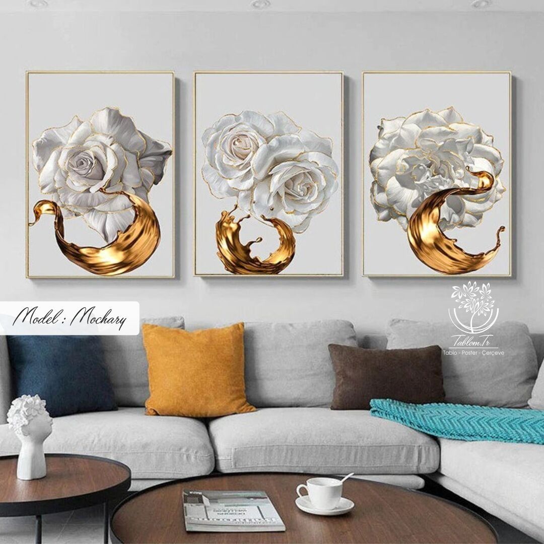 Mochary Üçlü Tablo Siyah - 21x30 CM