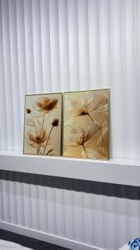 Dijital Baskılı Metal Çerçeveli Camlı İkili Dekoratif Tablo - Livora