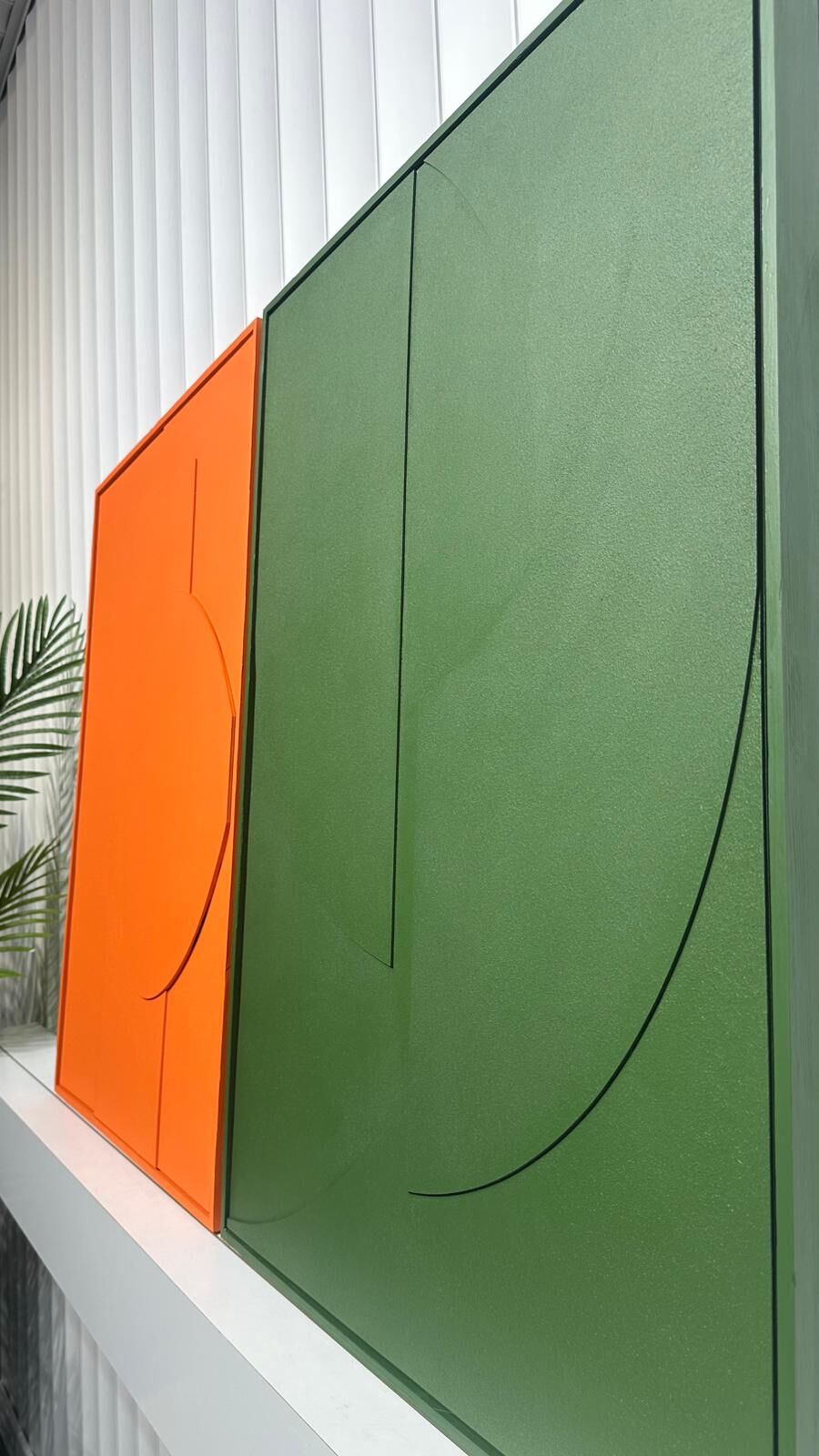 Metal Çerçeveli 3 Boyutlu Dokulu İkili Tablo - Monolit