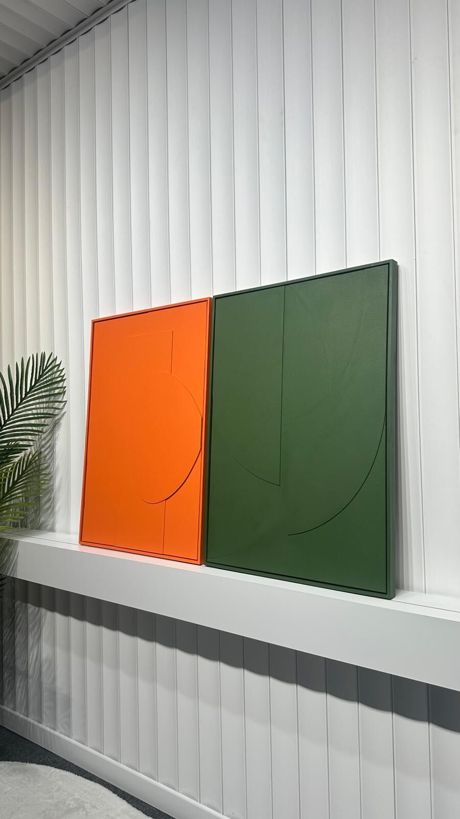 Metal Çerçeveli 3 Boyutlu Dokulu İkili Tablo - Monolit