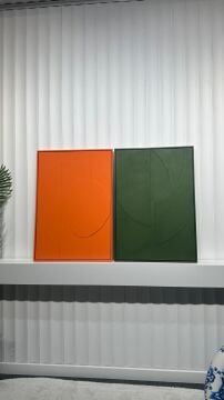 Metal Çerçeveli 3 Boyutlu Dokulu İkili Tablo - Monolit