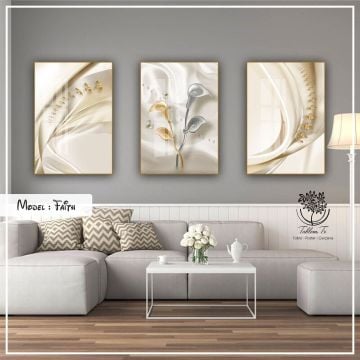 Faith Üçlü Tablo Gold - 50x70 CM