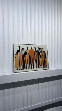 Dijital Baskılı Metal Çerçeveli Camlı Tekli Tablo - Crowd