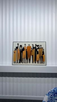 Dijital Baskılı Metal Çerçeveli Camlı Tekli Tablo - Crowd