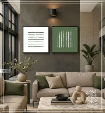 Metal Çerçeveli Gercek Camlı 2'li Tablo - Virela