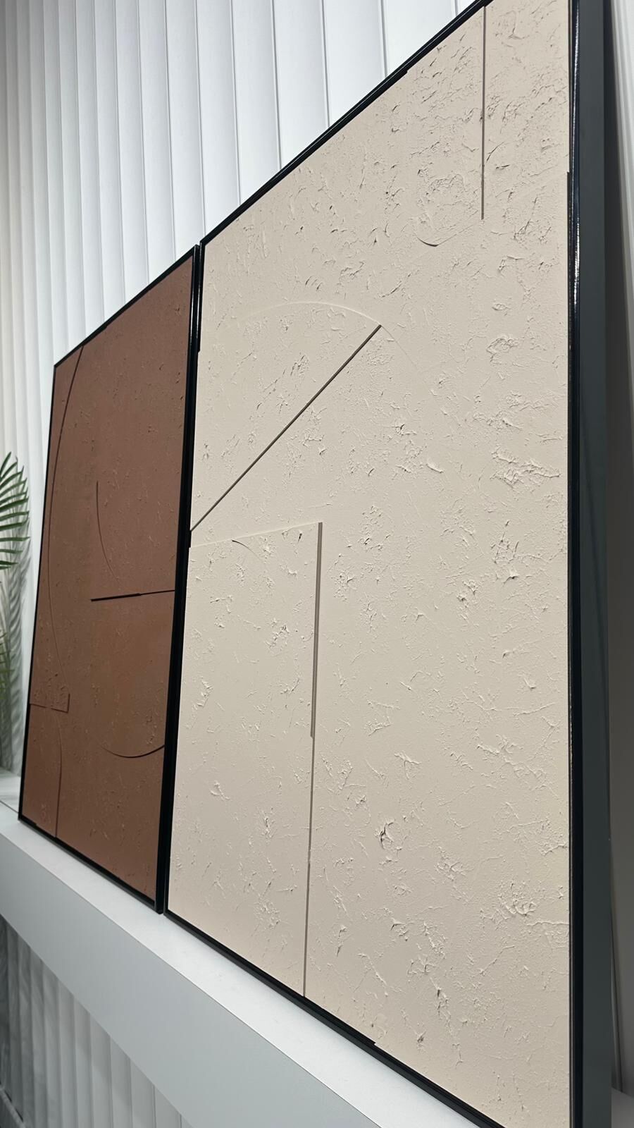 Metal Çerçeveli 3 Boyutlu Dokulu İkili Tablo - Gölge Kesimi