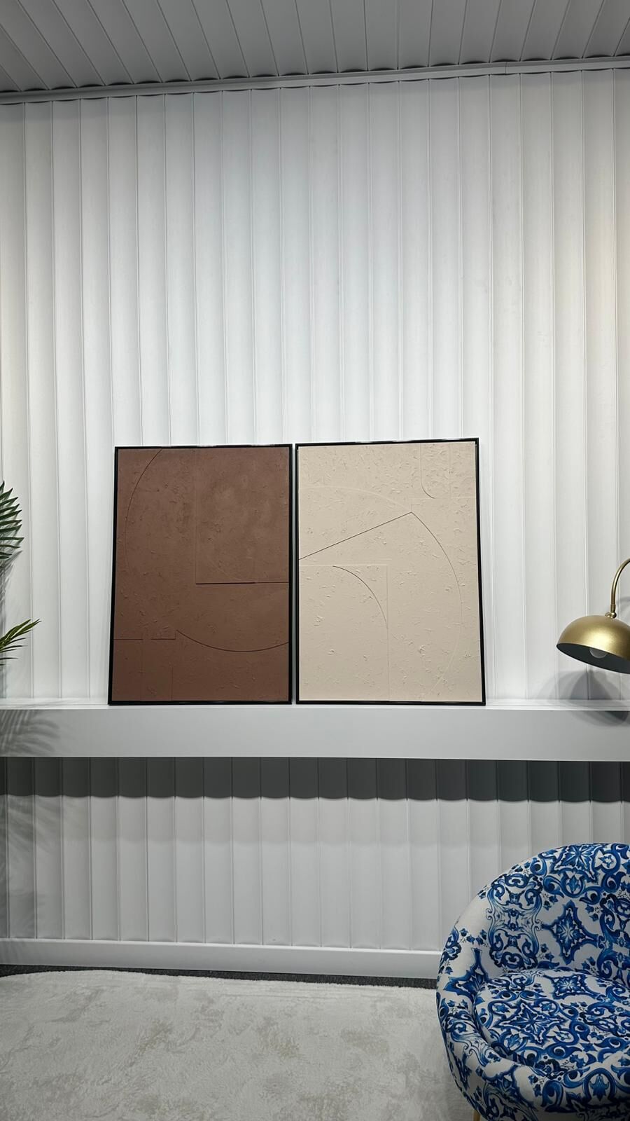 Metal Çerçeveli 3 Boyutlu Dokulu İkili Tablo - Gölge Kesimi