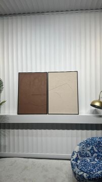 Metal Çerçeveli 3 Boyutlu Dokulu İkili Tablo - Gölge Kesimi