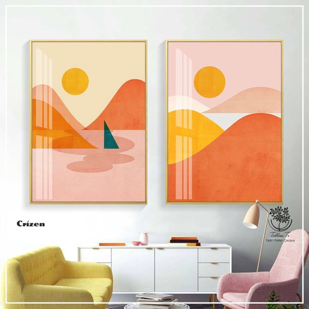 Crizen İkili Tablo Beyaz - 70x100 CM