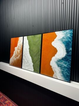 Metal Çerçeveli Camlı Coastline Serenity 3'lü Dekoratif Tablosu