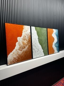 Metal Çerçeveli Camlı Coastline Serenity 3'lü Dekoratif Tablosu