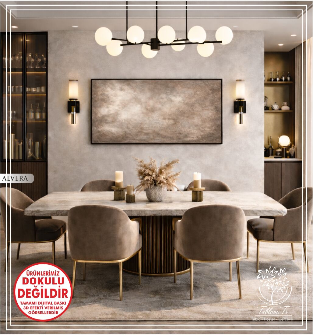 Dijital Baskılı Metal Çerçeveli Camlı Tekli Tablo - Alvera