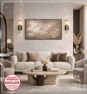 Dijital Baskılı Metal Çerçeveli Camlı Tekli Tablo - Alvera