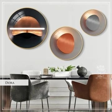 Dora Yuvarlak Çerçeveli Camlı Tablo