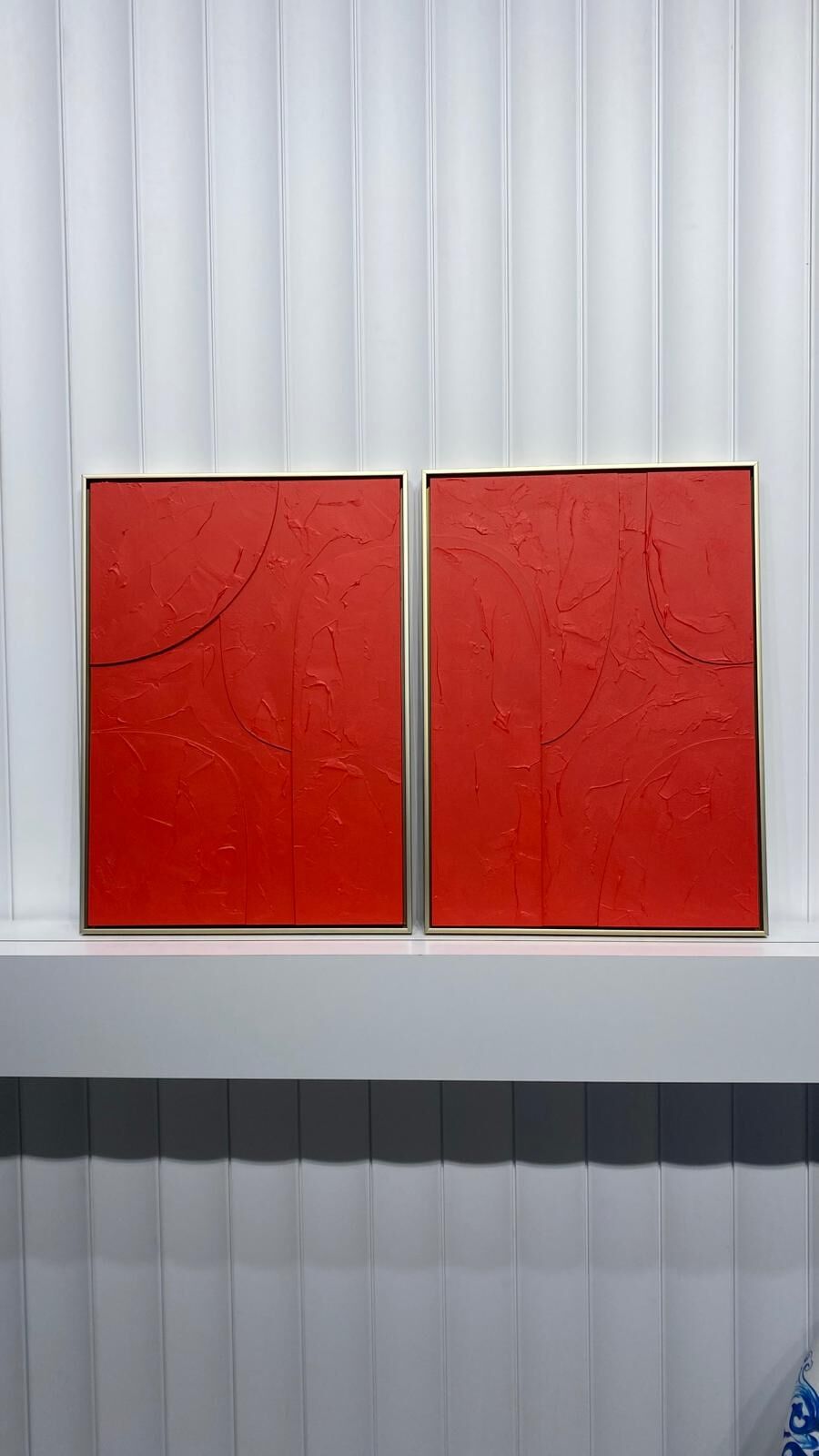 Metal Çerçeveli 3 Boyutlu Dokulu İkili Tablo - Oval Denge