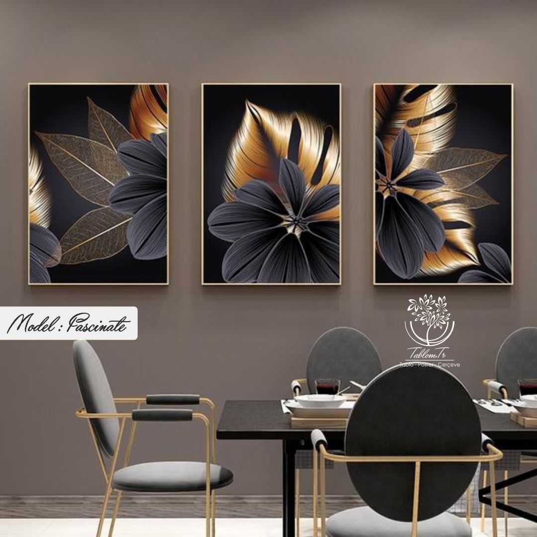 Fascinate Üçlü Tablo Gümüş - 21x30 CM