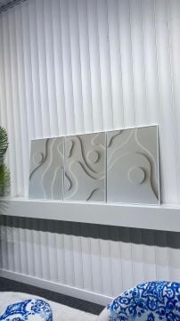 Dijital Baskılı Metal Çerçeveli Camlı Üçlü Dekoratif Tablo - Mordena