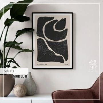 Metal Çerçeveli Camlı Vihals Tekli Dekoratif Tablo Gold - 40x50 CM - Model B