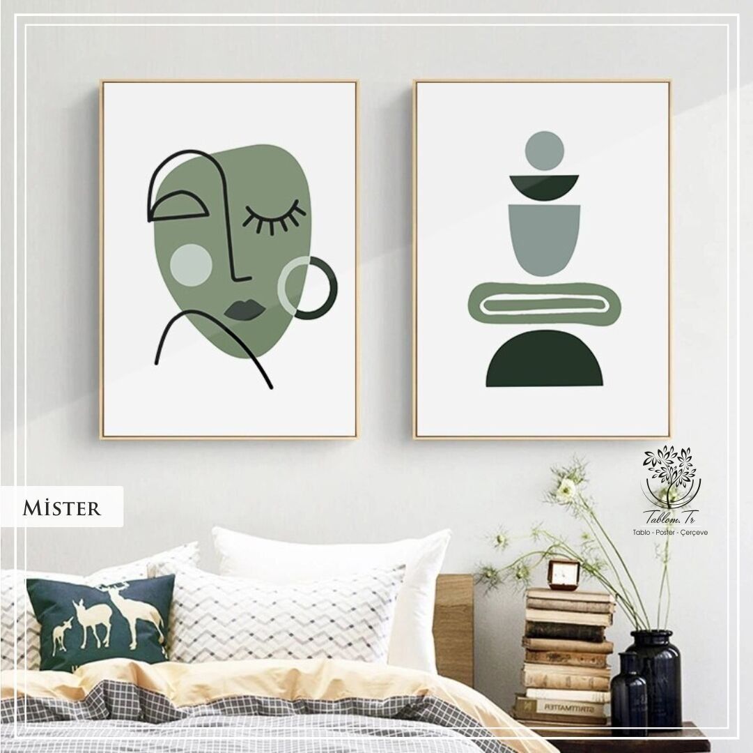Mister İkili Set Tablo Siyah - 21x30 CM
