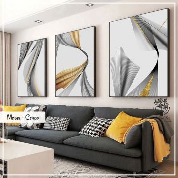 Cerco Üçlü Tablo Gold - 70x100 CM