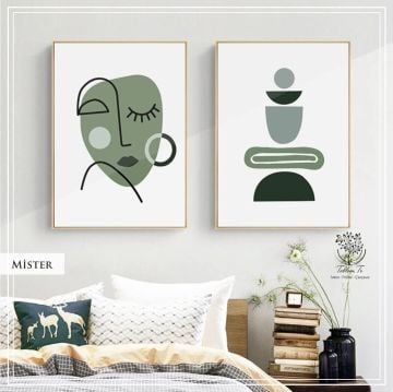 Mister İkili Set Tablo Gold - 50x70 CM