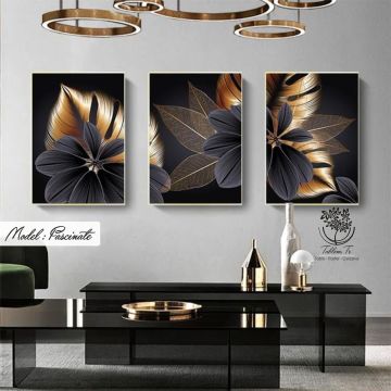 Fascinate Üçlü Tablo Gümüş - 70x100 CM