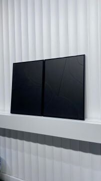 Metal Çerçeveli 3 Boyutlu Dokulu İkili Tablo - Ektorp