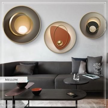 Mellow2 Yuvarlak Çerçeveli Camlı Tablo Gold - 50 cm / 60 cm / 70